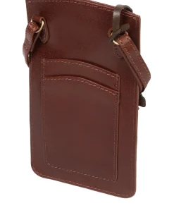 Siren' Conker Brown Leather Cross Body Phone Bag