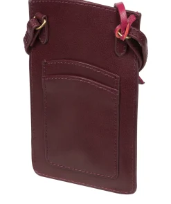 Siren' Plum Leather Cross Body Phone Bag