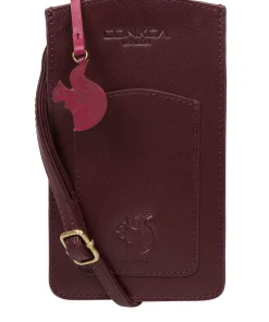 Siren' Plum Leather Cross Body Phone Bag