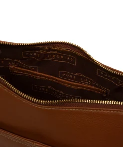 Sloane' Tan Leather Cross Body Bag