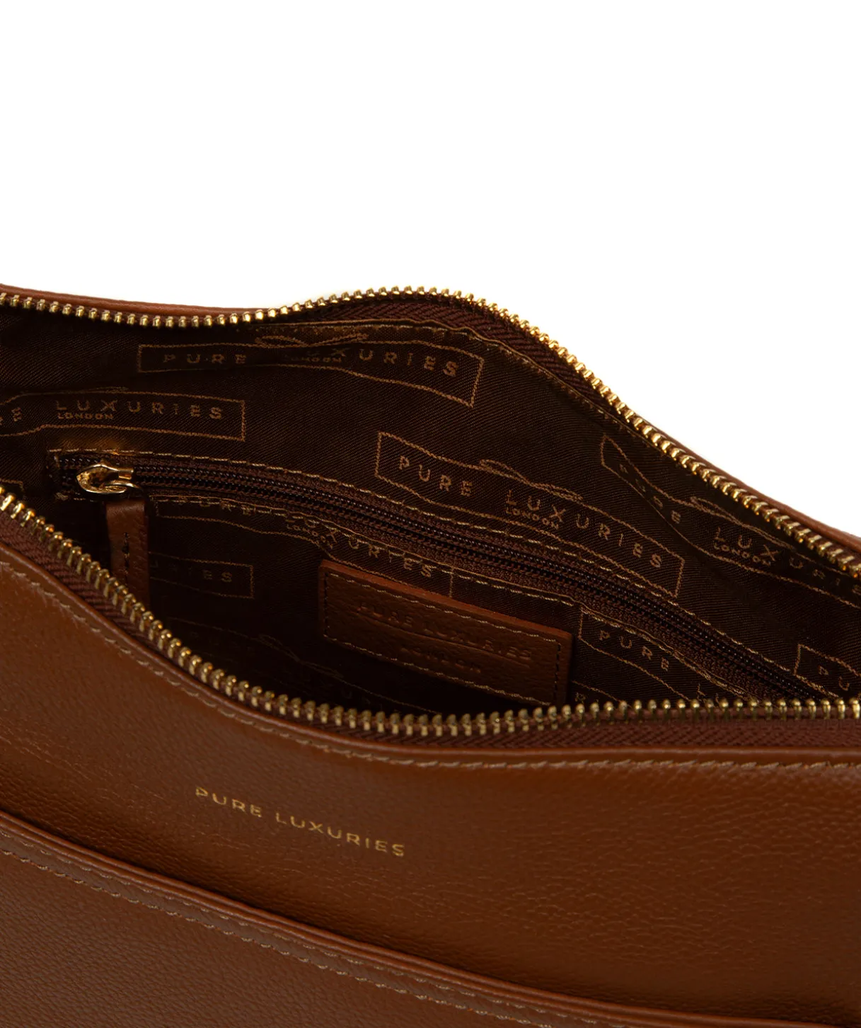 Sloane' Tan Leather Cross Body Bag