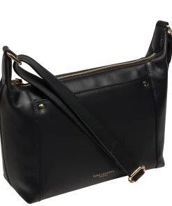 Sofia' Black Leather Cross Body Bag