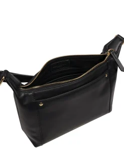 Sofia' Black Leather Cross Body Bag