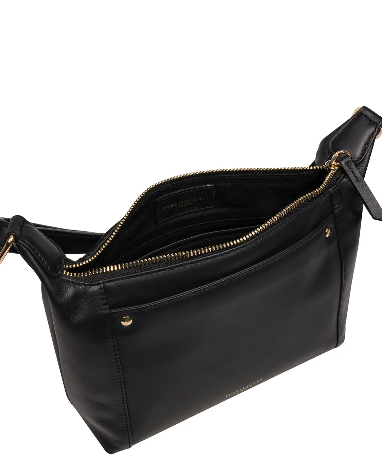 Sofia' Black Leather Cross Body Bag
