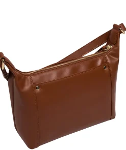 Sofia' Caramel Leather Cross Body Bag
