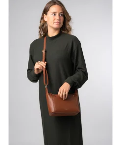 Sofia' Caramel Leather Cross Body Bag
