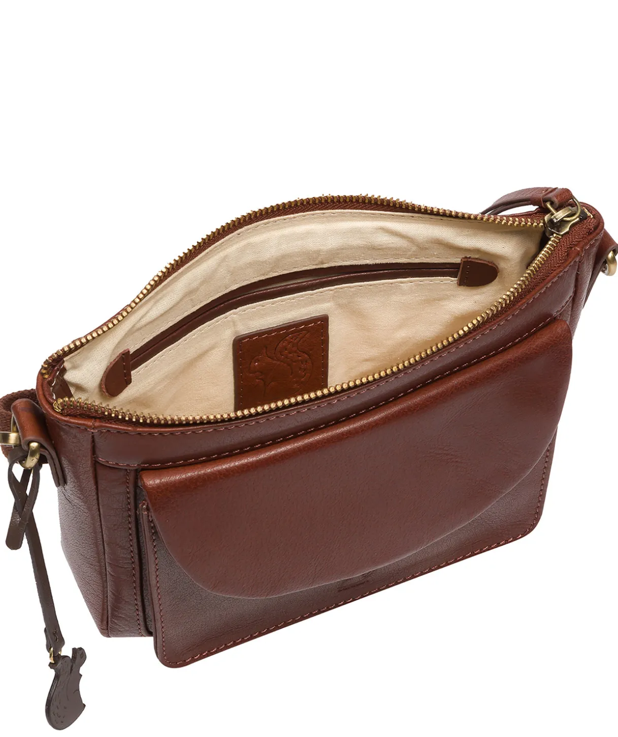 Sonnet' Conker Brown Leather Cross Body Bag