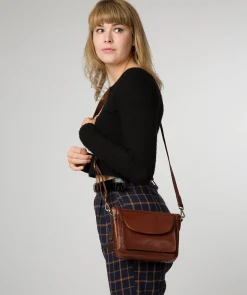 Sonnet' Conker Brown Leather Cross Body Bag