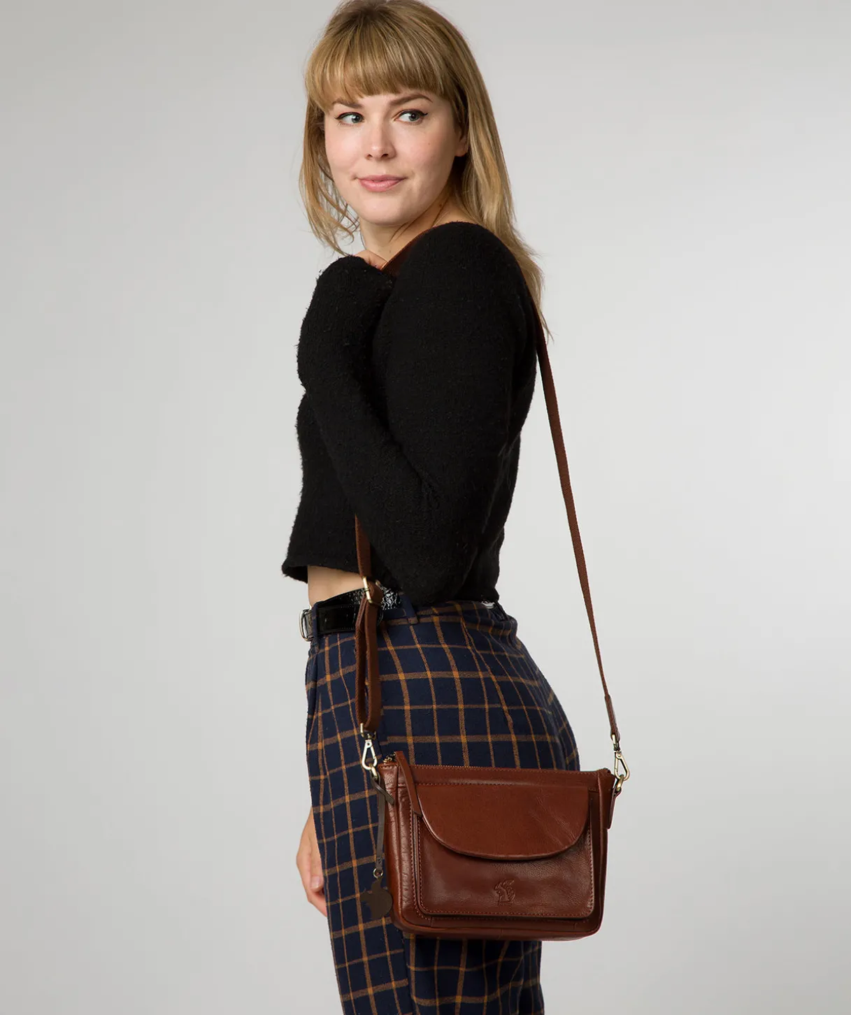 Sonnet' Conker Brown Leather Cross Body Bag
