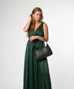 Suki' Black Leather Evening Bag
