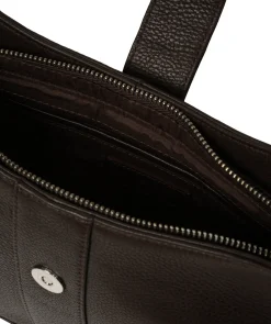 Suki' Espresso Leather Evening Bag