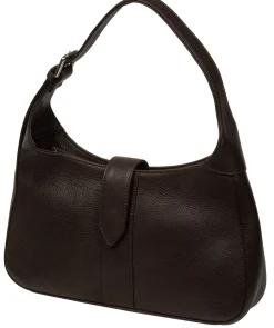 Suki' Espresso Leather Evening Bag