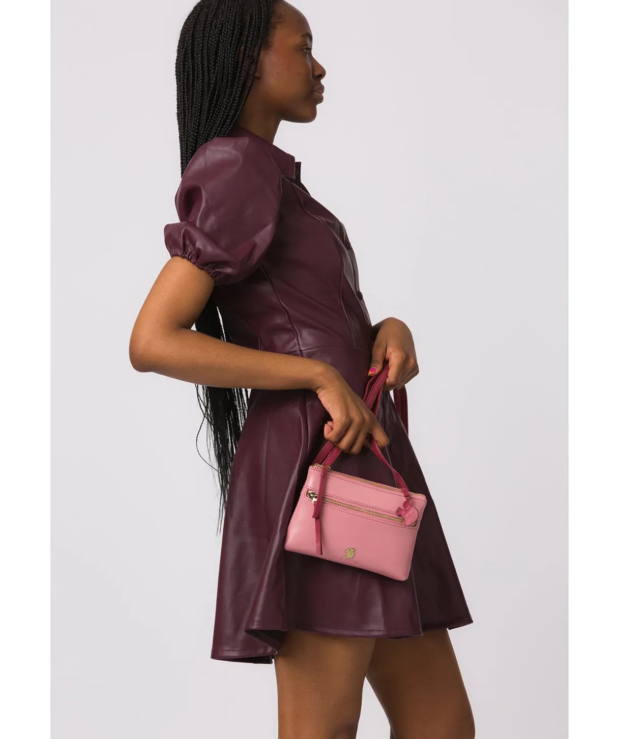 Sweetie' Blush & Orchid Leather Cross Body Bag
