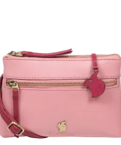 Sweetie' Blush & Orchid Leather Cross Body Bag