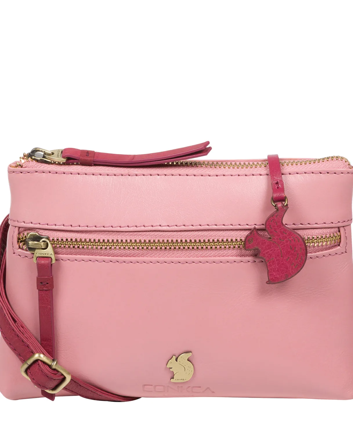 Sweetie' Blush & Orchid Leather Cross Body Bag