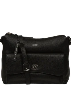 Sylvie' Black Leather Shoulder Bag