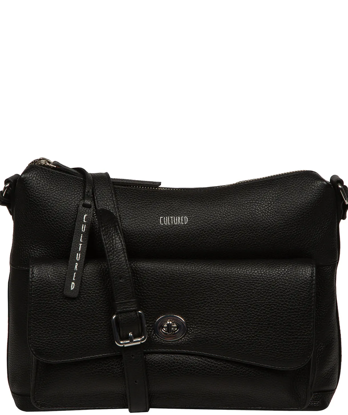 Sylvie' Black Leather Shoulder Bag