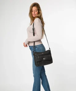 Sylvie' Black Leather Shoulder Bag
