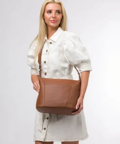 Talisha' Tan Leather Shoulder Bag