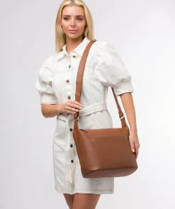 Talisha' Tan Leather Shoulder Bag