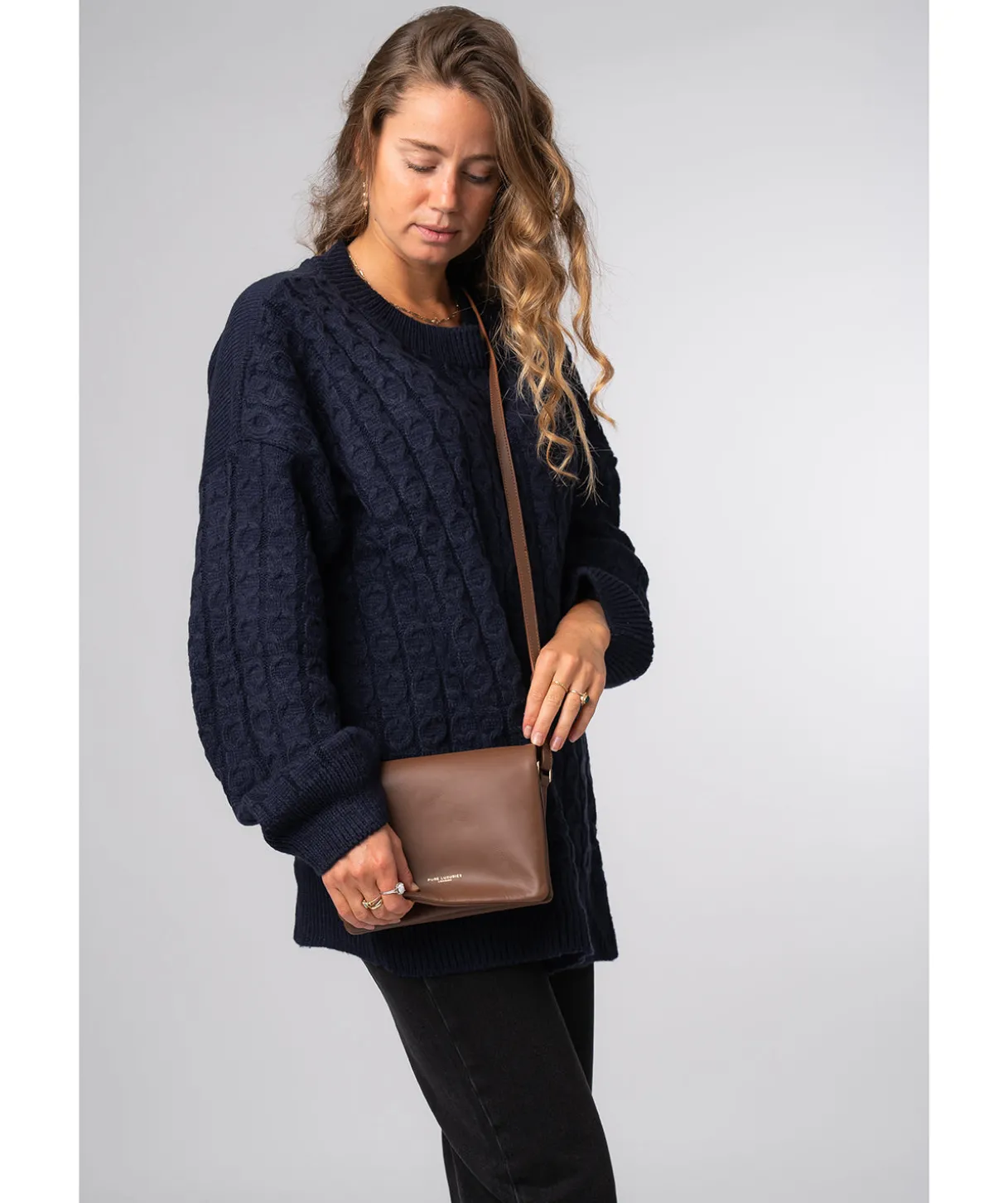 Tammy' Chestnut Leather Cross Body Bag