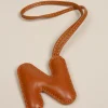 Tan Leather Letter Charm