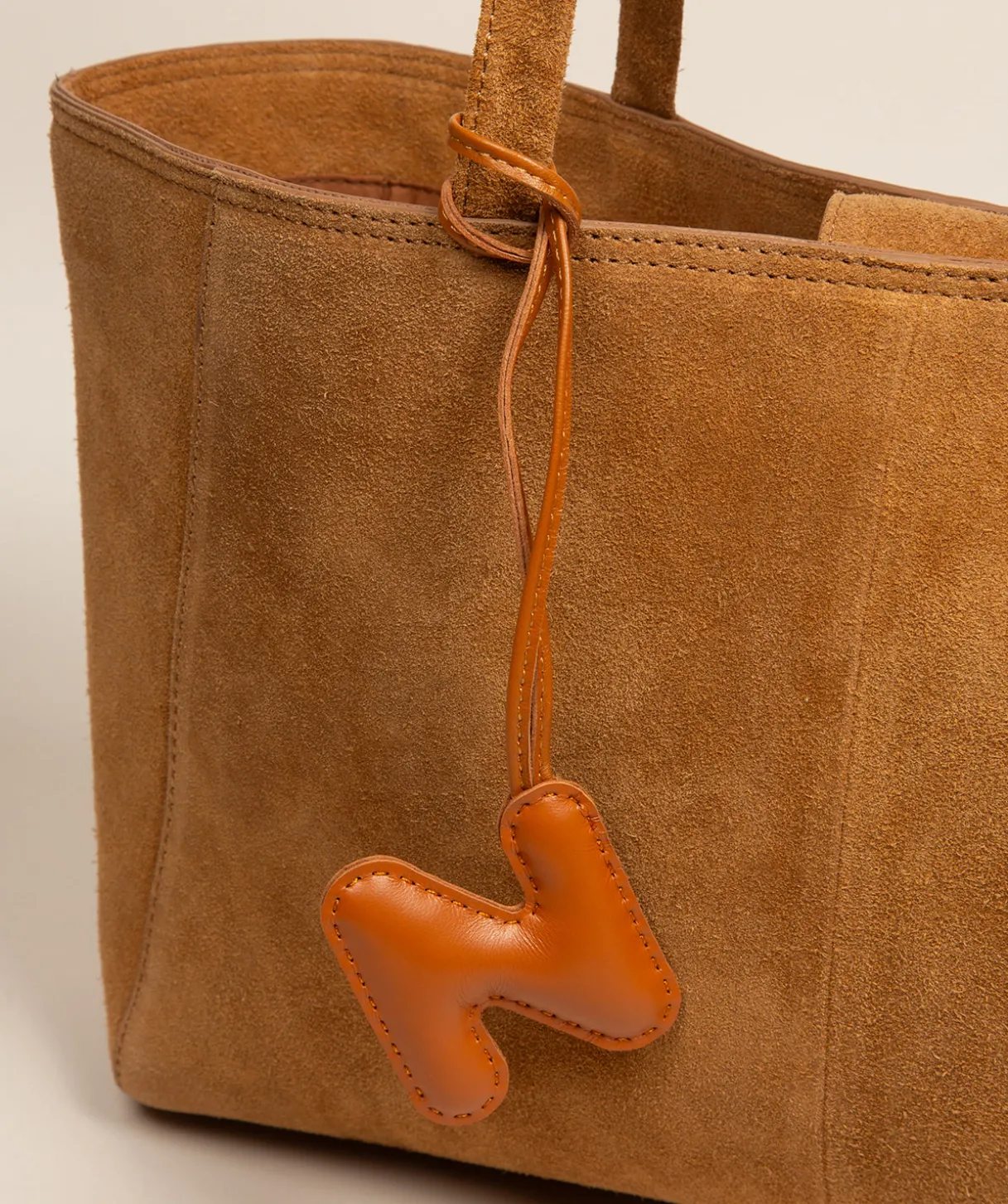Tan Leather Letter Charm