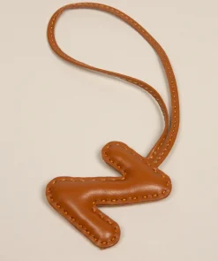 Tan Leather Letter Charm