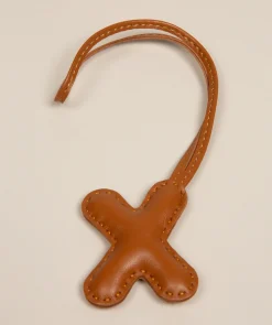 Tan Leather Letter Charm