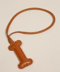 Tan Leather Letter Charm