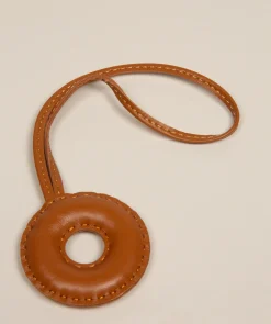 Tan Leather Letter Charm