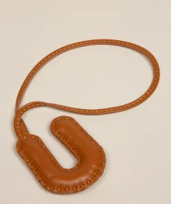 Tan Leather Letter Charm