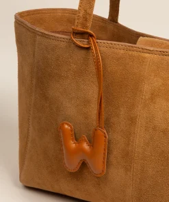 Tan Leather Letter Charm