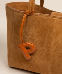 Tan Leather Letter Charm