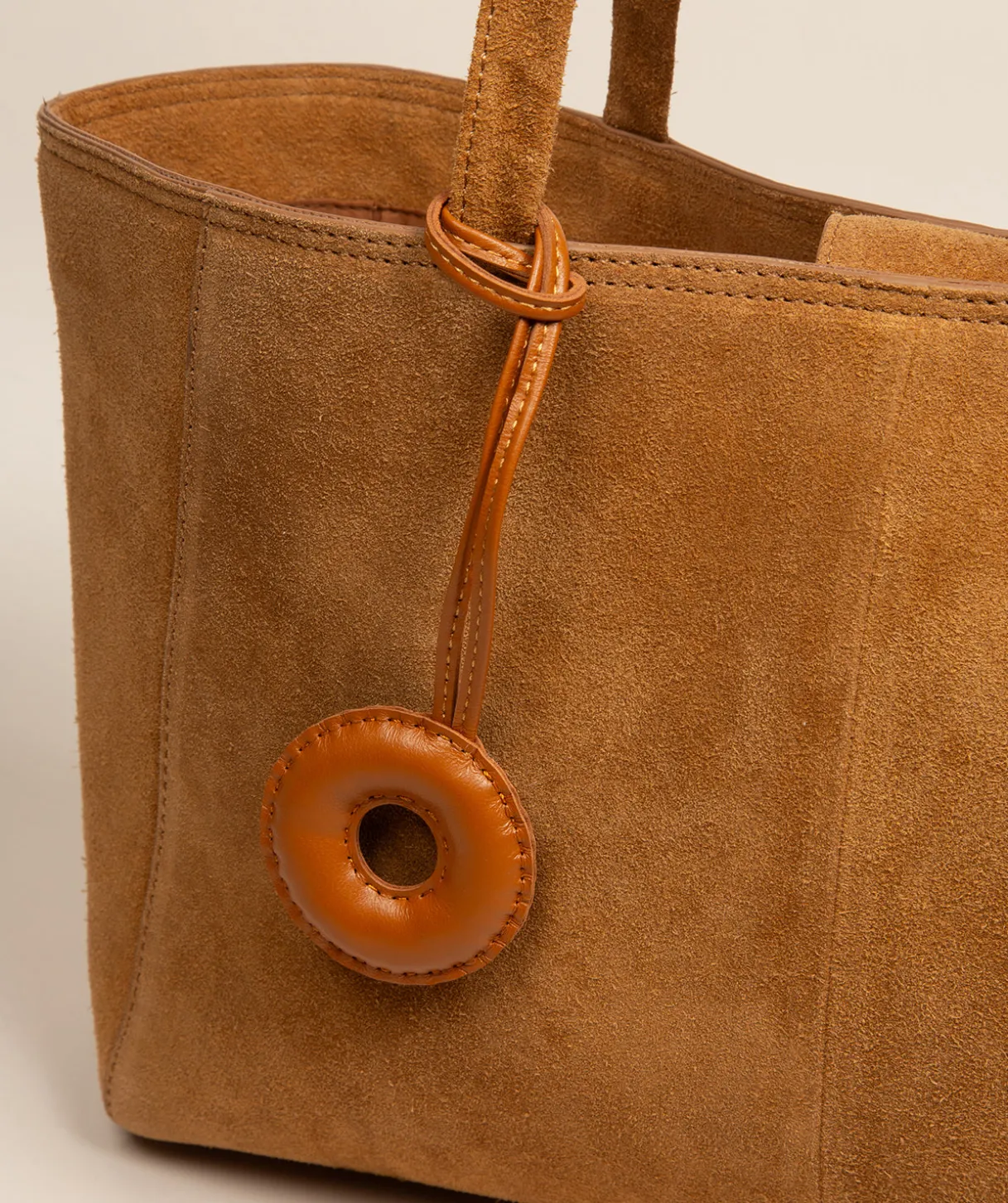 Tan Leather Letter Charm