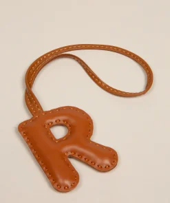 Tan Leather Letter Charm