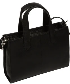 Tatiana' Black Leather Cross Body Mini Grab Bag