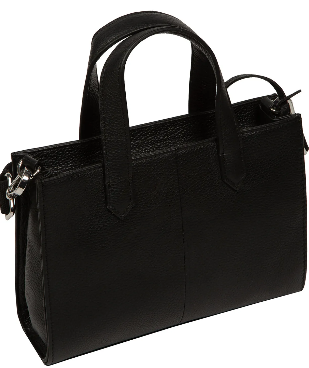Tatiana' Black Leather Cross Body Mini Grab Bag