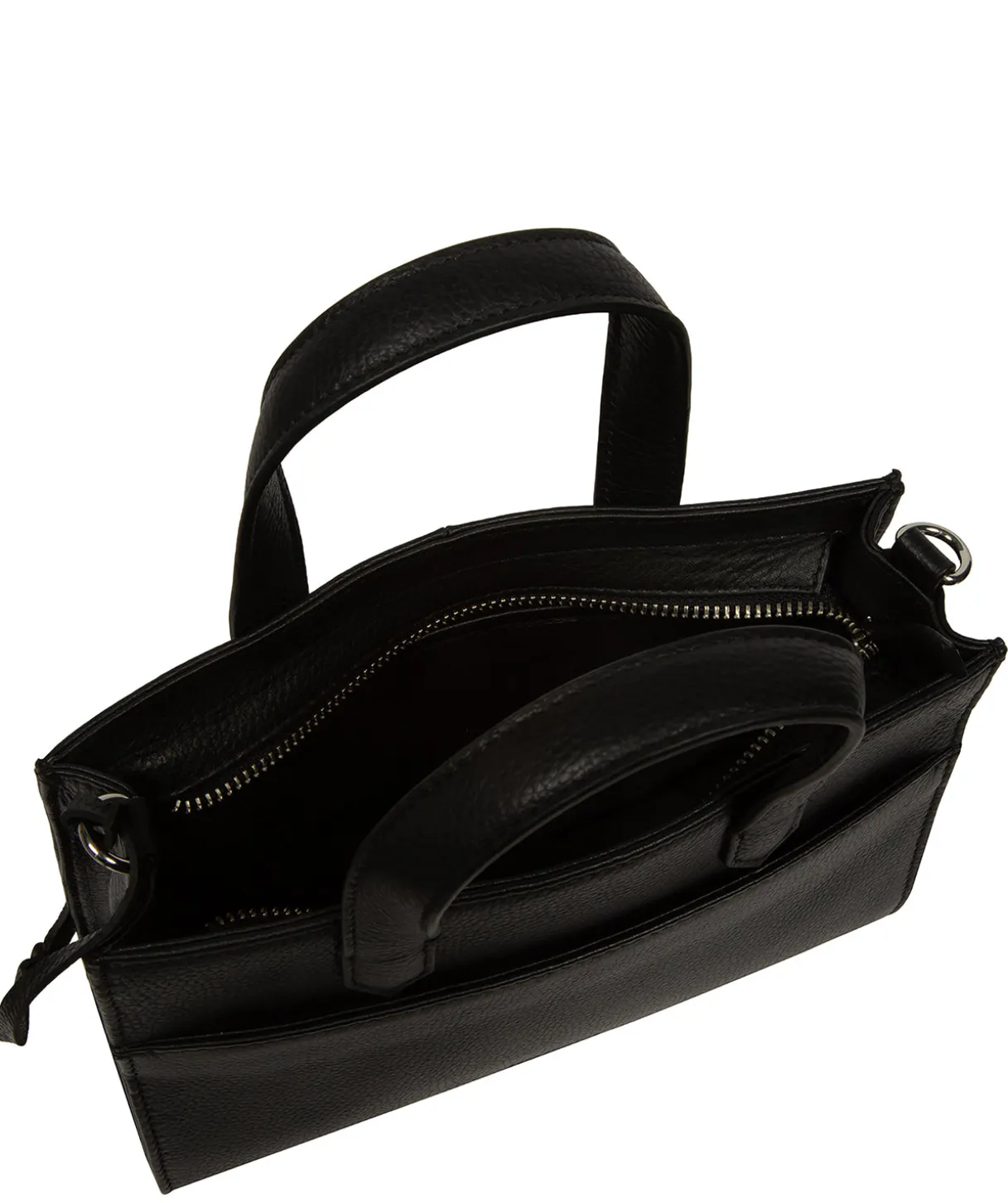 Tatiana' Black Leather Cross Body Mini Grab Bag