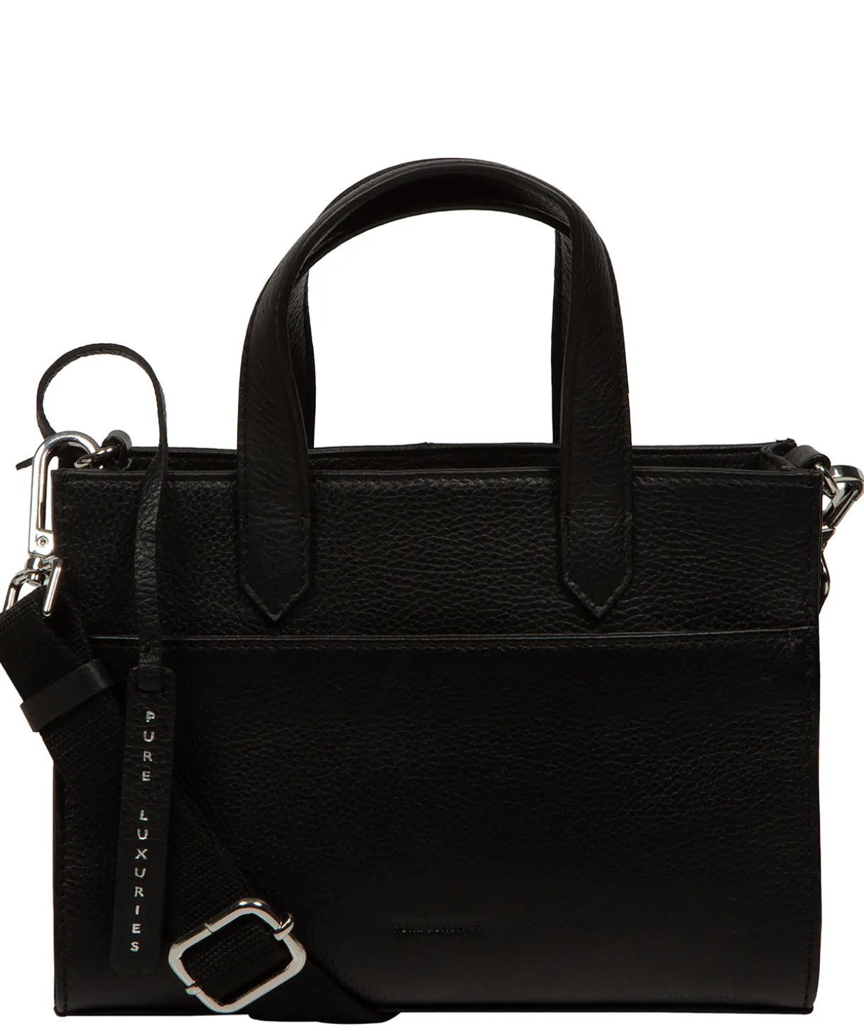 Tatiana' Black Leather Cross Body Mini Grab Bag