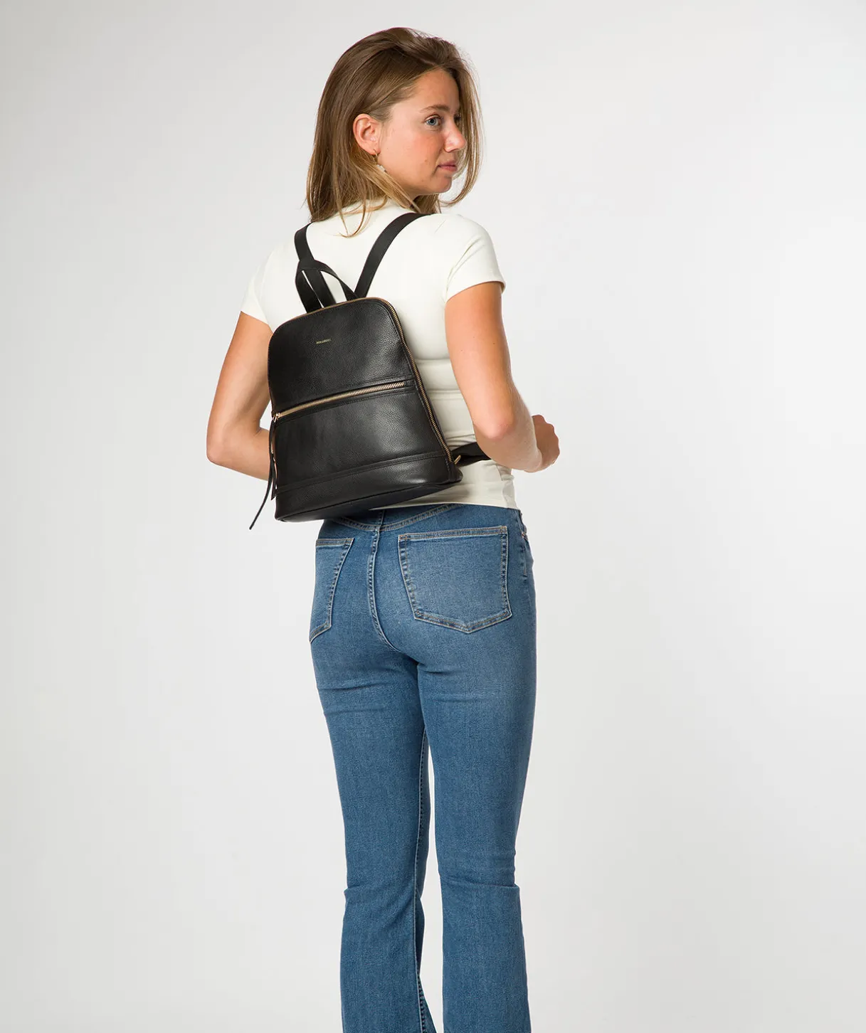 Theodora' Black Leather Backpack