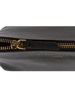 Theydon' Black Leather Make-Up Bag