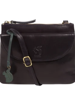 Tillie' Navy Leather Cross Body Bag