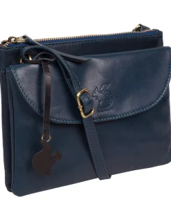 Tillie' Snorkel Blue Leather Cross Body Bag