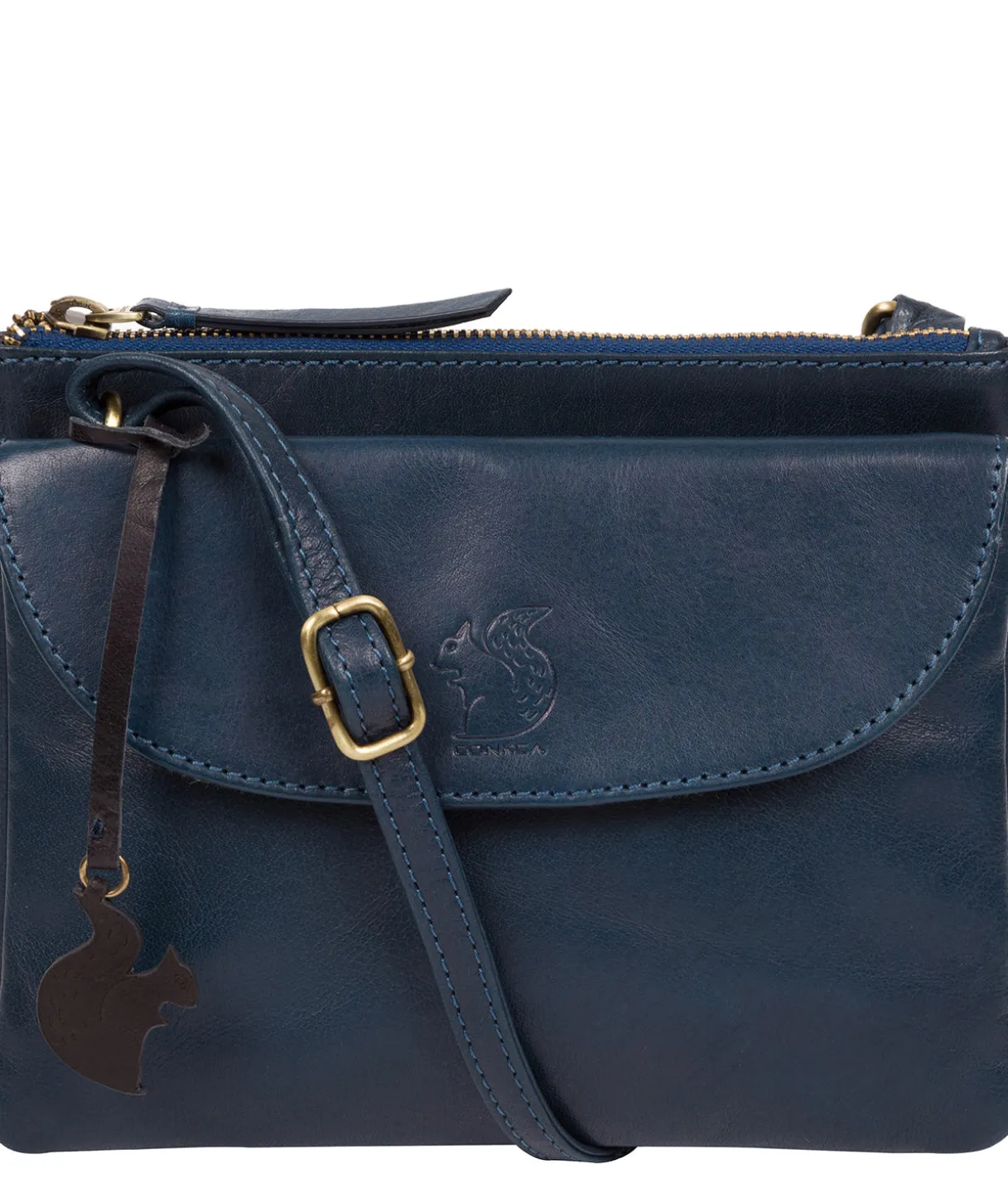 Tillie' Snorkel Blue Leather Cross Body Bag