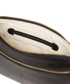 Treasure' Black Leather Clutch Bag