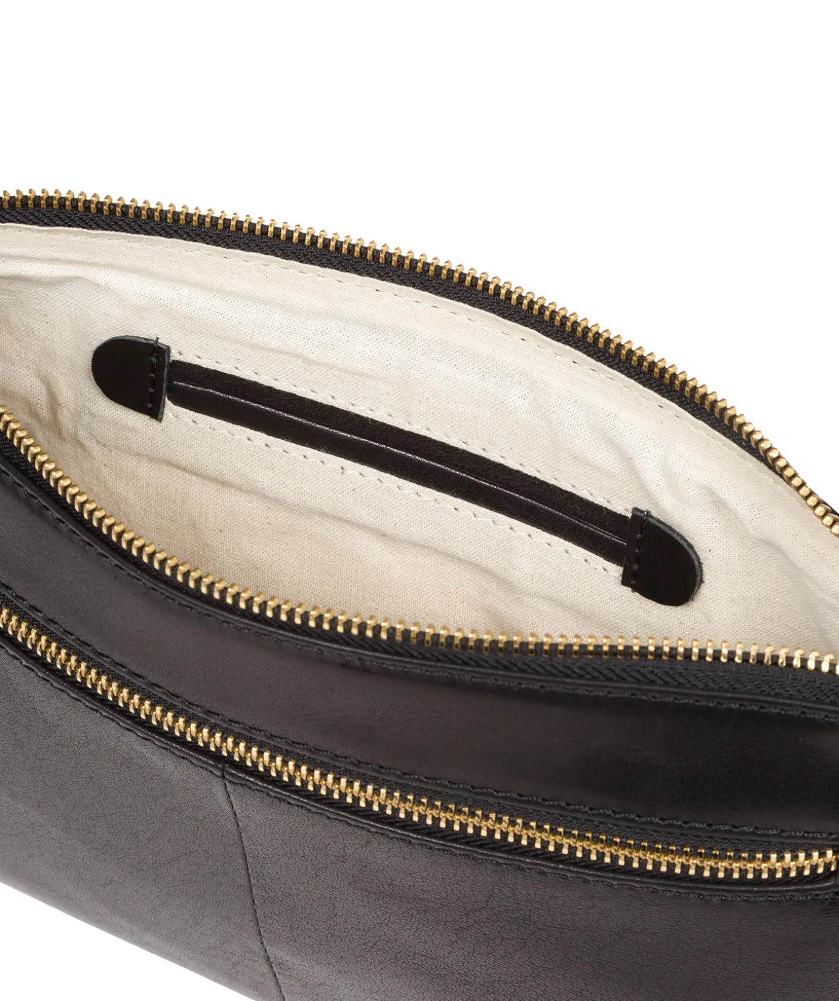 Treasure' Black Leather Clutch Bag