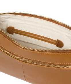 Treasure' Dark Tan Leather Clutch Bag