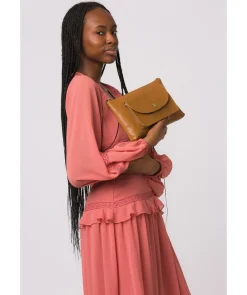 Treasure' Dark Tan Leather Clutch Bag