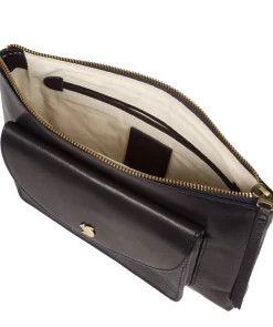 Treasure' Navy Leather Clutch Bag
